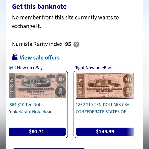 1862 $20 & 1864 $10 Civil War Confederate States of America Currency - Picture 6 of 6